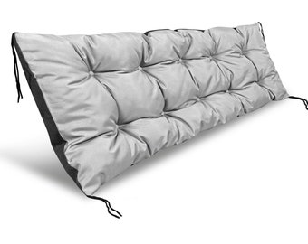 Coussin de jardin 120x40 cm pour banc en palettes imperméable gris clair