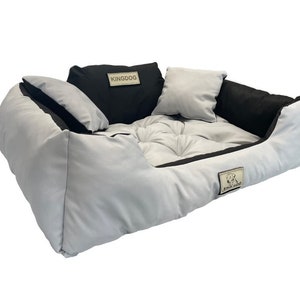 KINGDOG gepersonaliseerd waterdicht hondenbed, verschillende maten en kleuren Jasno szary