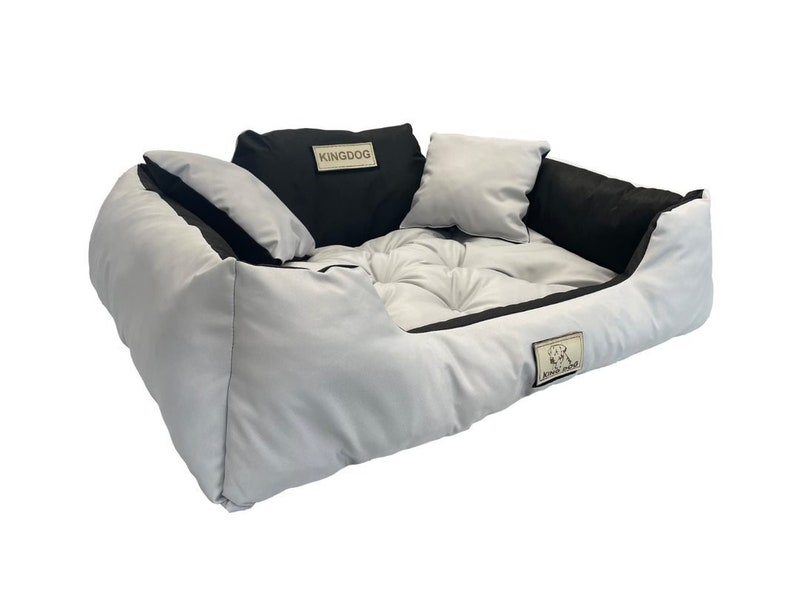 KINGDOG gepersonaliseerd waterdicht hondenbed, verschillende maten en kleuren Jasno szary