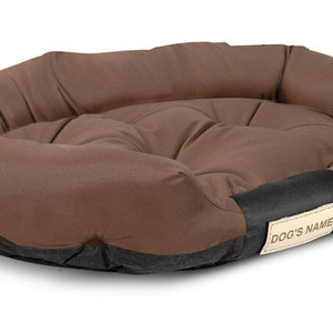 Lit pour chien imperméable ovale KINGDOG Tailles personnalisées M-XXL Différentes couleurs Marron