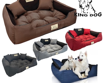 KINGDOG wasserdichtes Hundebett, BRAUN, personalisierbar, verschiedene Größen.