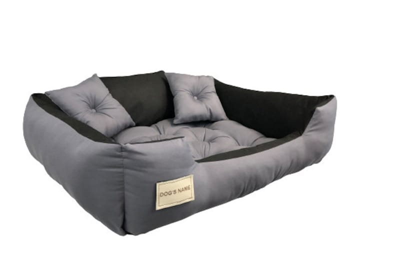 Personalisiertes, langlebiges Hundebett aus MIKROFASER, grau S-XL Bild 5