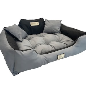 KINGDOG personalized waterproof dog bed, various sizes and colors Ciemno szary