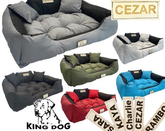 Cama para perros impermeable personalizada KINGDOG, ¡varios tamaños y colores!