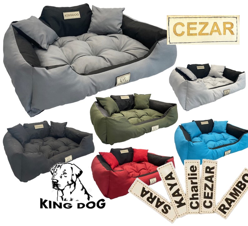 KINGDOG personalized waterproof dog bed, various sizes and colors image 1