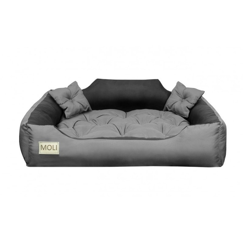 Personalisiertes, langlebiges Hundebett aus MIKROFASER, grau S-XL Bild 3