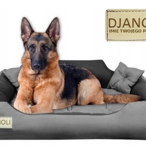 Personalisiertes, langlebiges Hundebett aus MIKROFASER, grau S-XL Bild 8