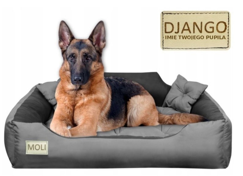 Personalisiertes, langlebiges Hundebett aus MIKROFASER, grau S-XL Bild 8