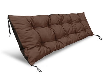 Coussin de jardin 120x40 cm pour banc de palettes imperméable marron