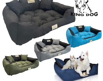 KINGDOG Hundebett, SCHWARZ, wasserdicht, personalisiert, verschiedene Größen!