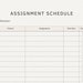 Assignment Schedule, University Planner, Homework, Instant Download ...