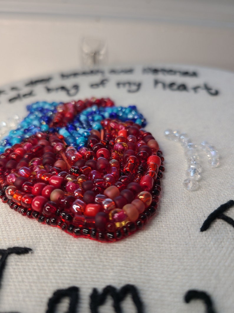 Embroidered Wall Art Sylvia Plath Quote Anatomical Heart Etsy