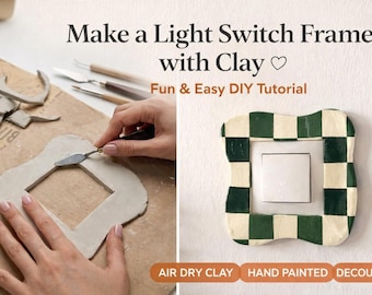 DIY Ceramic Light Switch Cover Tutorial PDF Clay Switch Plate Step by Step Handmade Home Decor Pattern Download