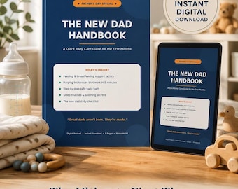 New Dad Handbook PDF First Time Dad Gift Newborn Baby Care Guide Father's Day Gift Dad Survival Cheat Sheet New Parent Digital Download