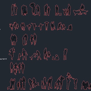 ブロック AutoCAD: 集合ファミリ シリーズ 1 (30 以上の機能)