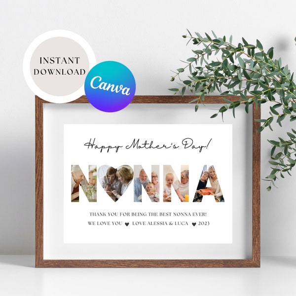 Mother's Day Gift, Gift for Nonna, Mothers Day Gift for Nonna, Nonna Gift, Custom Nonna Gift, Editable Nonna Gift, Printable Nonna Gift