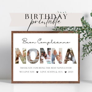 Regalo de cumpleaños para abuela, regalo para abuela, regalo personalizado para abuela, regalo con foto para abuela, regalo editable para abuela, regalo imprimible para abuela