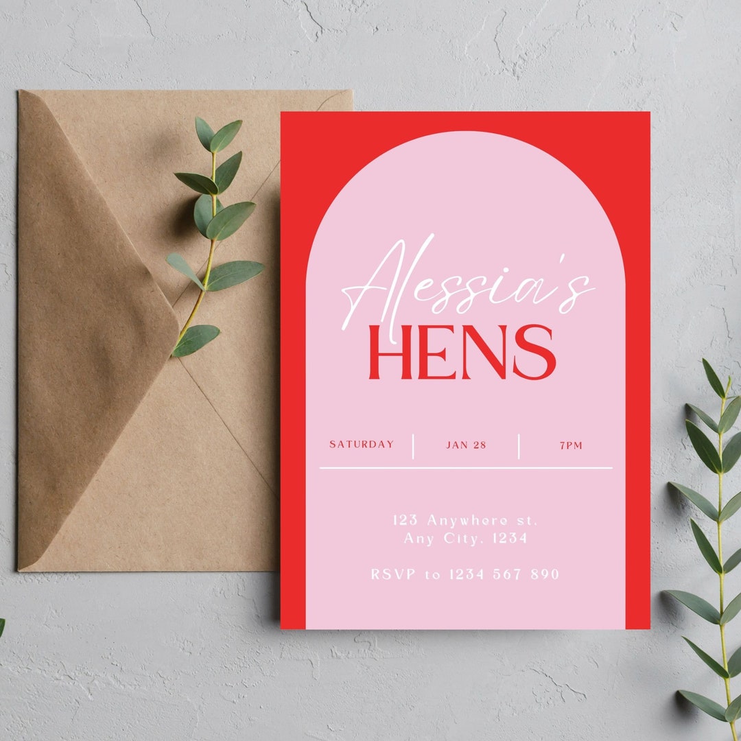 Hens Invitation Hens Party Invitation Bundle Digital Etsy Australia