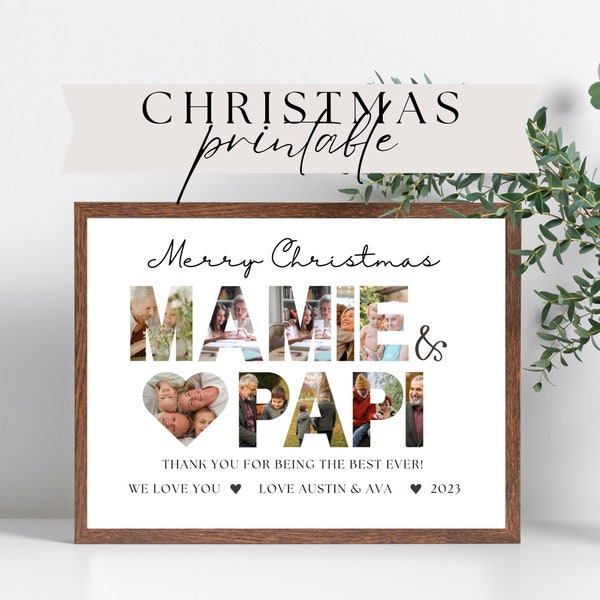 Christmas Gift, Christmas Gift for Mamie and Papi, Printable Mamie and Papi Gift, Gift for Mamie and Papi, Gift from Grandkids