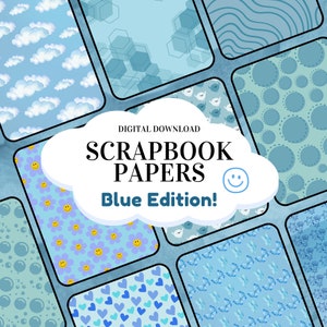 Scrapbook Blue Papers - Downloadable Printable Papers for your next creative project - Blue Printable Papers
