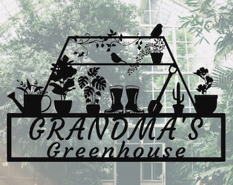 Personalized Garden Sign,Custom Greenhouse Name Sign,Garden Metal Sign,Garden Wall Art,Garden Decor,Gift for Gardener,Metal Yard Decor