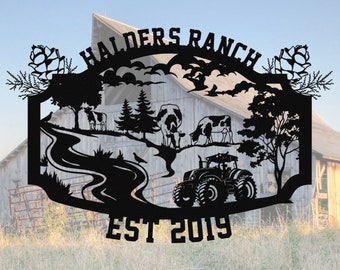 Personalized Farm House Sign,Ranch House Metal Sign, Custom Farm Sign,Ranch Name Metal Sign, Best Anniversary Gift, Gift For Family