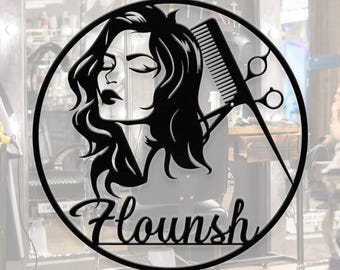 Personalized Hair Stylist Name Sign, Custom Hair Dresser Metal Sign, Hair Stylist Name Sign Decoration For Room, Hairstyle Decor Gift