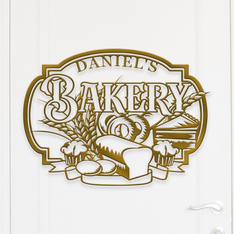 Custom Bakery Name Sign,personalized Bakery Shop Sign, Baker Name Sign ...