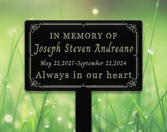 Personalized Memorial Tree Plaque with Stake,Custom Tree Metal Garden Marker, Tree Plaque Marker, Remembrance Plaque, Name Grave Marker