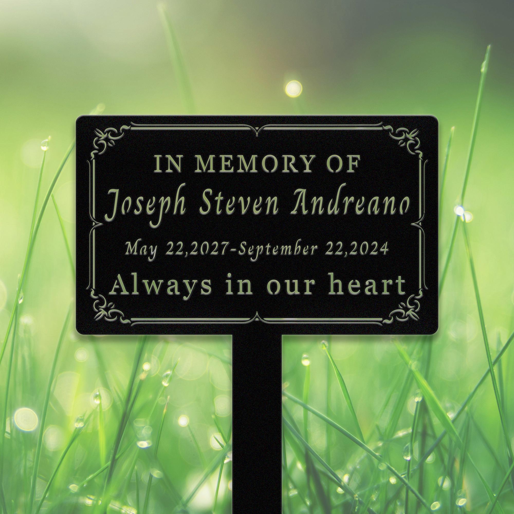 Personalized Memorial Tree Plaque with Stake,Custom Tree Metal Garden Marker, Tree Plaque Marker, Remembrance Plaque, Name Grave Marker