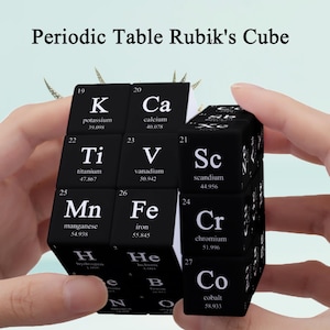 Gepersonaliseerde Rubik's Cube met periodiek systeem der elementen, aangepaste chemiekubuspuzzel, cadeau voor periodiek systeem, cadeaus voor wetenschappers, chemiecadeau