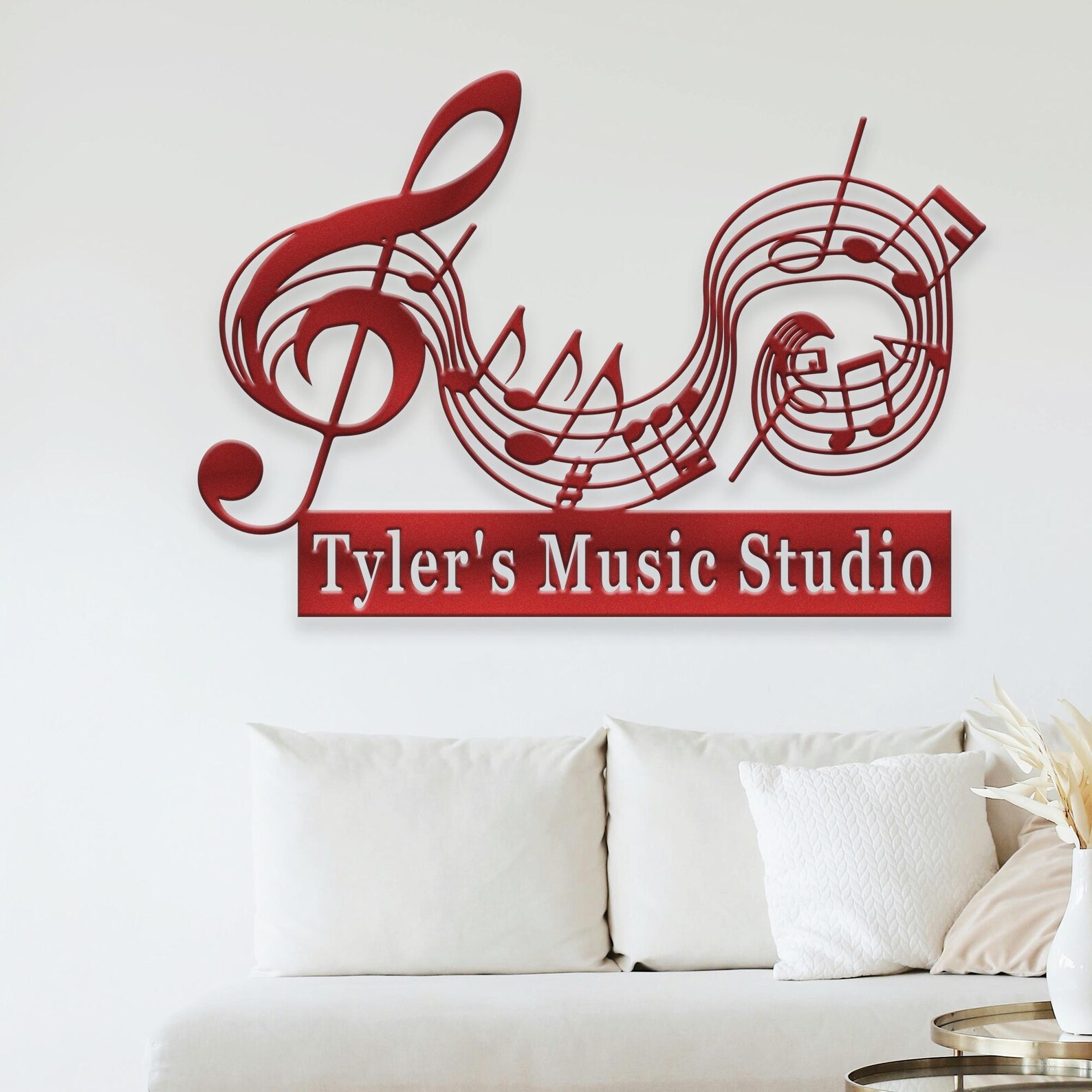 Personalized Music Notes Metal Sign, Custom Music Lover Name Sign ...