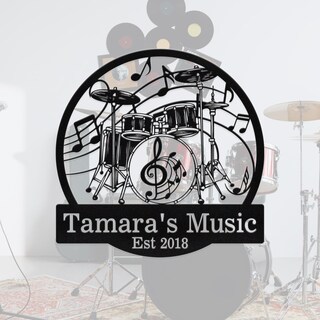 Cartello Stradale Vintage In Metallo – Vintage Drummer Dr Street – Decorazione Da Parete Retrò 40x10 Cm – Regalo Originale Per Musicisti