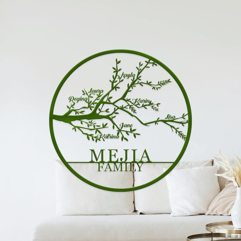 Personalized Family Tree Sign,custom Family Tree of Life Metal Sign ...