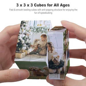 Personalized Picture Rubik's Cube, Custom Rubik Cube with Photo,Multi Photo Rubik's Cube,Gift for Lover,Memorial Gift,Home Office Decoration
