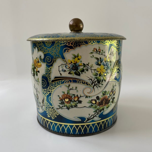 Vintage Daher Floral Lidded Tin