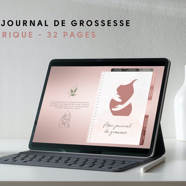 Mon Journal de Grossesse numérique interactif - Suivi pour future maman - Digital planner pour femme enceinte - Souvenir prénatal maternité