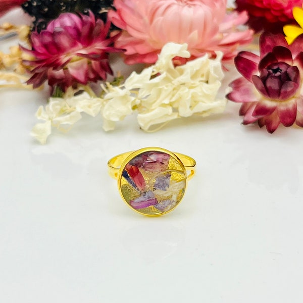 Rose & Gomphrena Dried Flower Ring