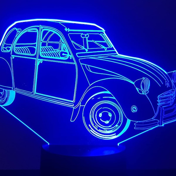 Lampe 3D - Motif CITRO 2CV - 7 couleurs