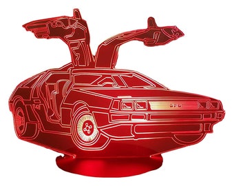 Lampe 3D - Motif DELOREAN  - 7 couleurs