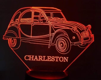 3D lamp - CITRO 2CV CHARLESTON pattern - 7 colors