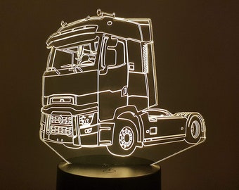 Lampe 3D - Motif Camion REN T - 7 couleurs