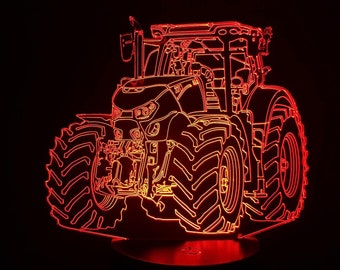 Lampe 3D - Motif Tracteur CASE OPT - 7 couleurs