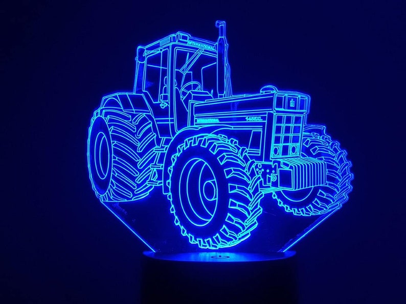 Lampe 3D Motif Tracteur IH 1455XL 7 couleurs imagem 5