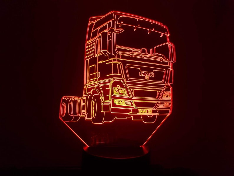 Lampe 3D Motif Camion M-N 7 couleurs image 3