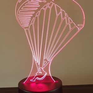 Lampe 3D Motif Parapente 7 couleurs image 3
