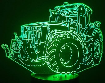 Lampe 3D - Motif Tracteur JD - 7 couleurs