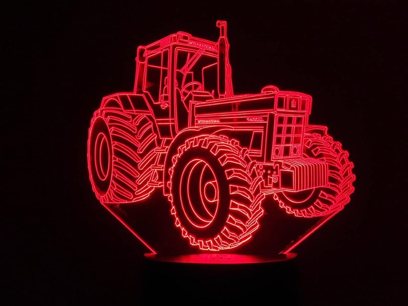 Lampe 3D Motif Tracteur IH 1455XL 7 couleurs imagem 1