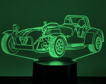 Lampe 3D - Motif CATERHAM - 7 couleurs