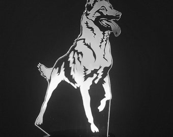 Lampe 3D - Motif Malinois - 7 couleurs